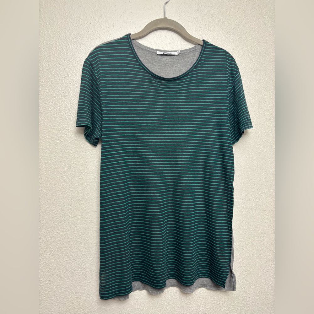 T by Alexander Wang Green and Gray Short Sleeve Tee